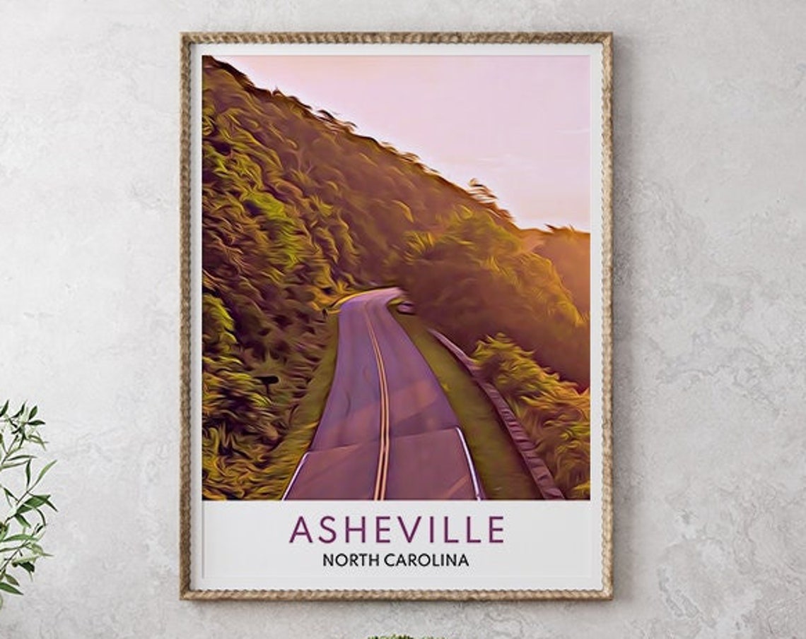 Asheville Print Asheville Wall Art Asheville Art Asheville Artwork North Carolina Print Asheville Poster North Carolina Travel Poster - Image 2