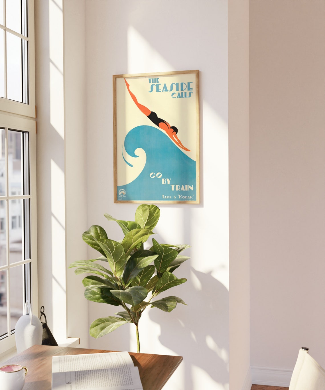 Australia Swimmer Travel Poster, Minimalist Surf Art - Image 4
