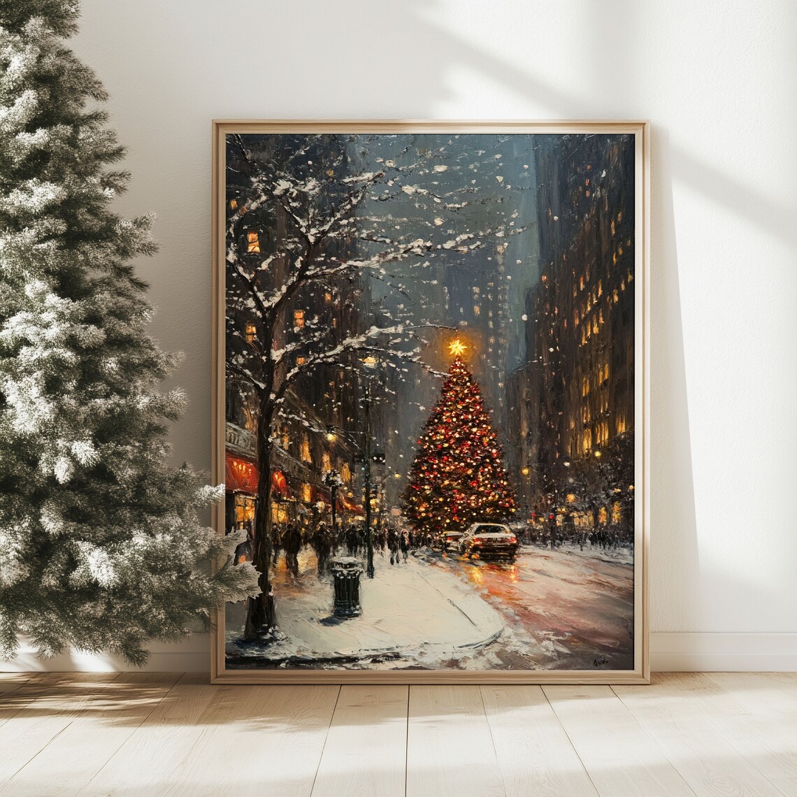 Vintage Christmas In New York Art Print, Winter Decor - Image 2