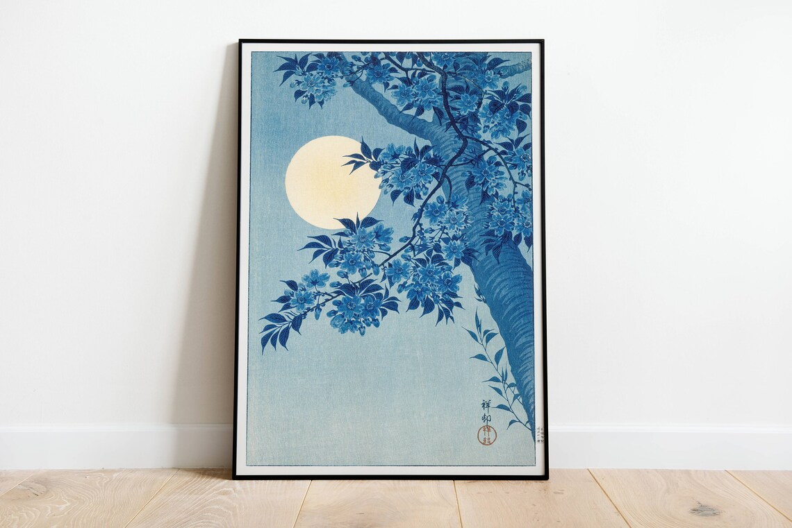 Blossoming Cherry on a Moonlit Night, Ohara Koson Art Print