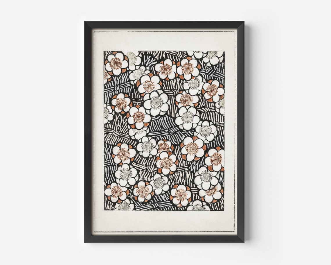 Vintage Floral Abstract Flowers Botanical Poster Print