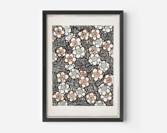 Vintage Floral Abstract Flowers Botanical Poster Print