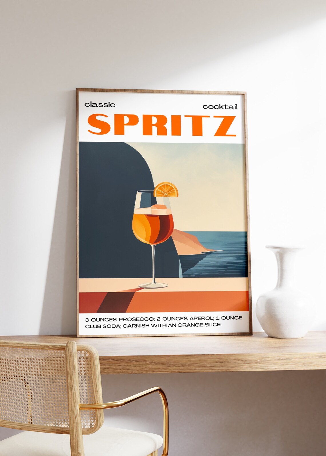 Aperol Spritz, Retro Cocktail Poster Print - Image 3