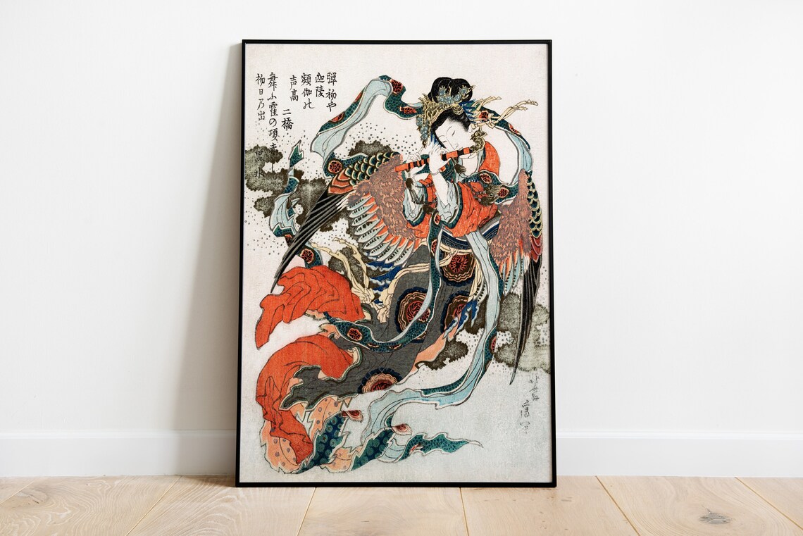 Hokusai Japanese Woman Ukiyo-E Vintage Art Print