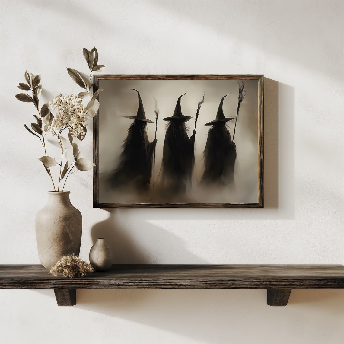 Three Witches Vintage Halloween Art Print - Image 2