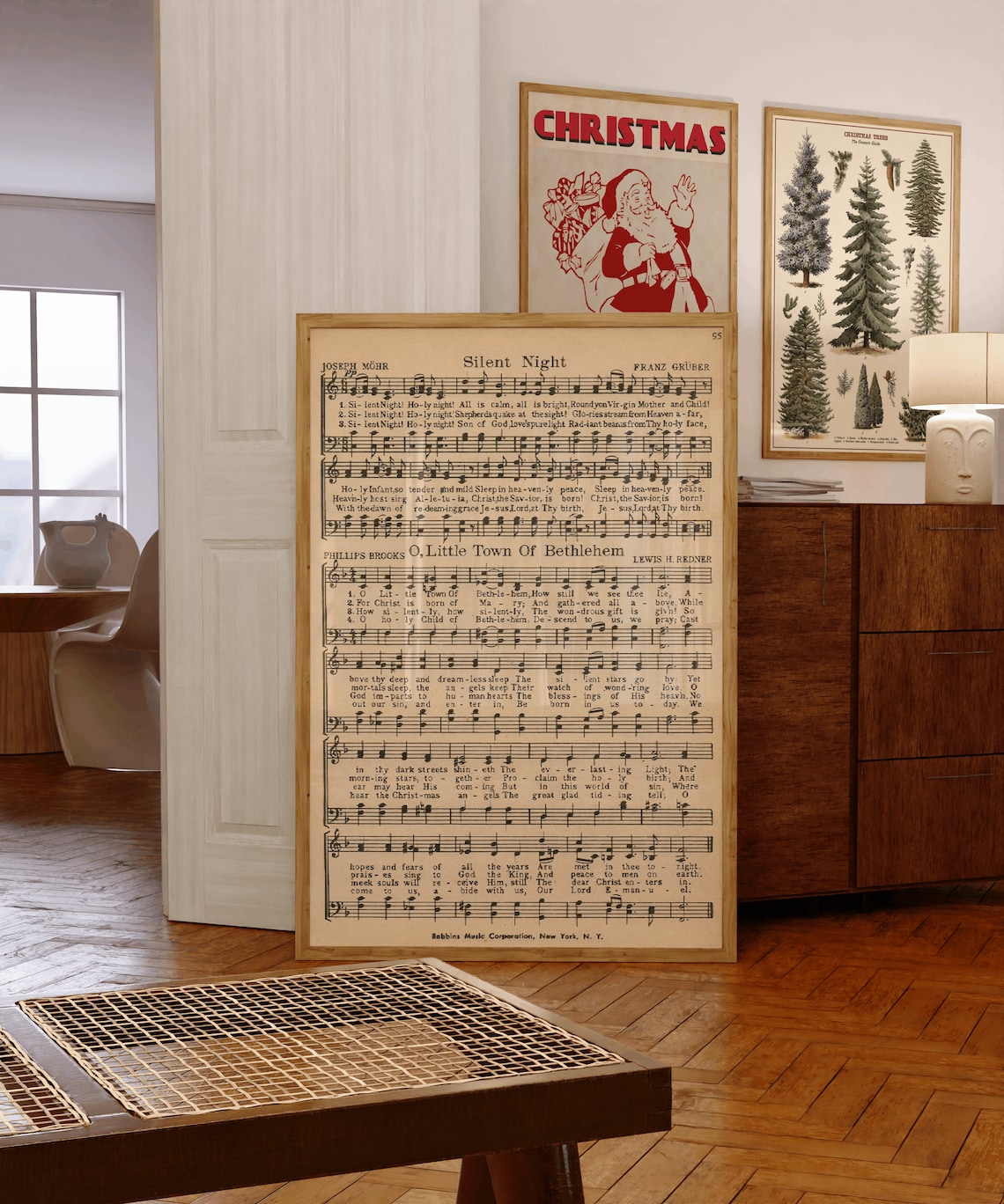 Silent Night Sheet Music, Vintage Christmas Poster - Image 3