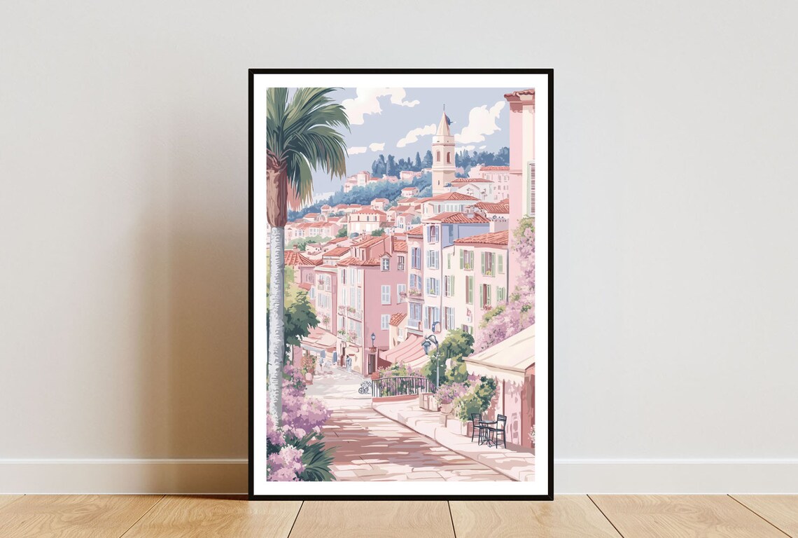 Nice France Travel Poster, French Wall Art