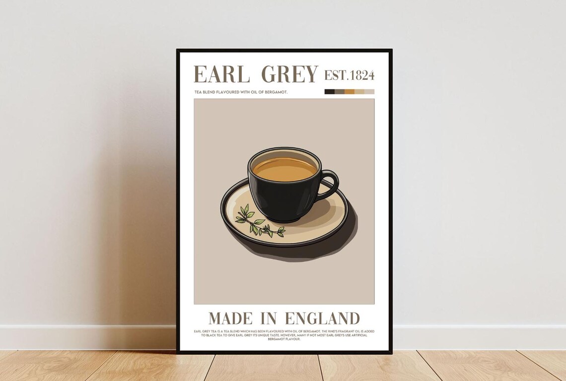 Earl Grey Tea Kitchen Art Print, Tea Poster