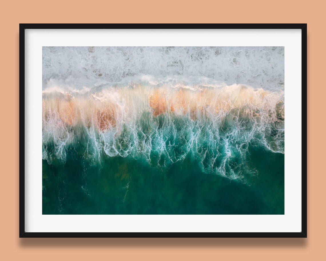 Ocean Wave Aerial Photography Travel Poster