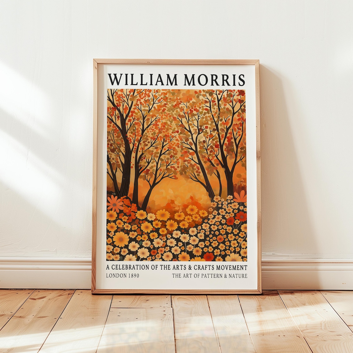 William Morris Autumn Poster, Botanical Fall Leaves