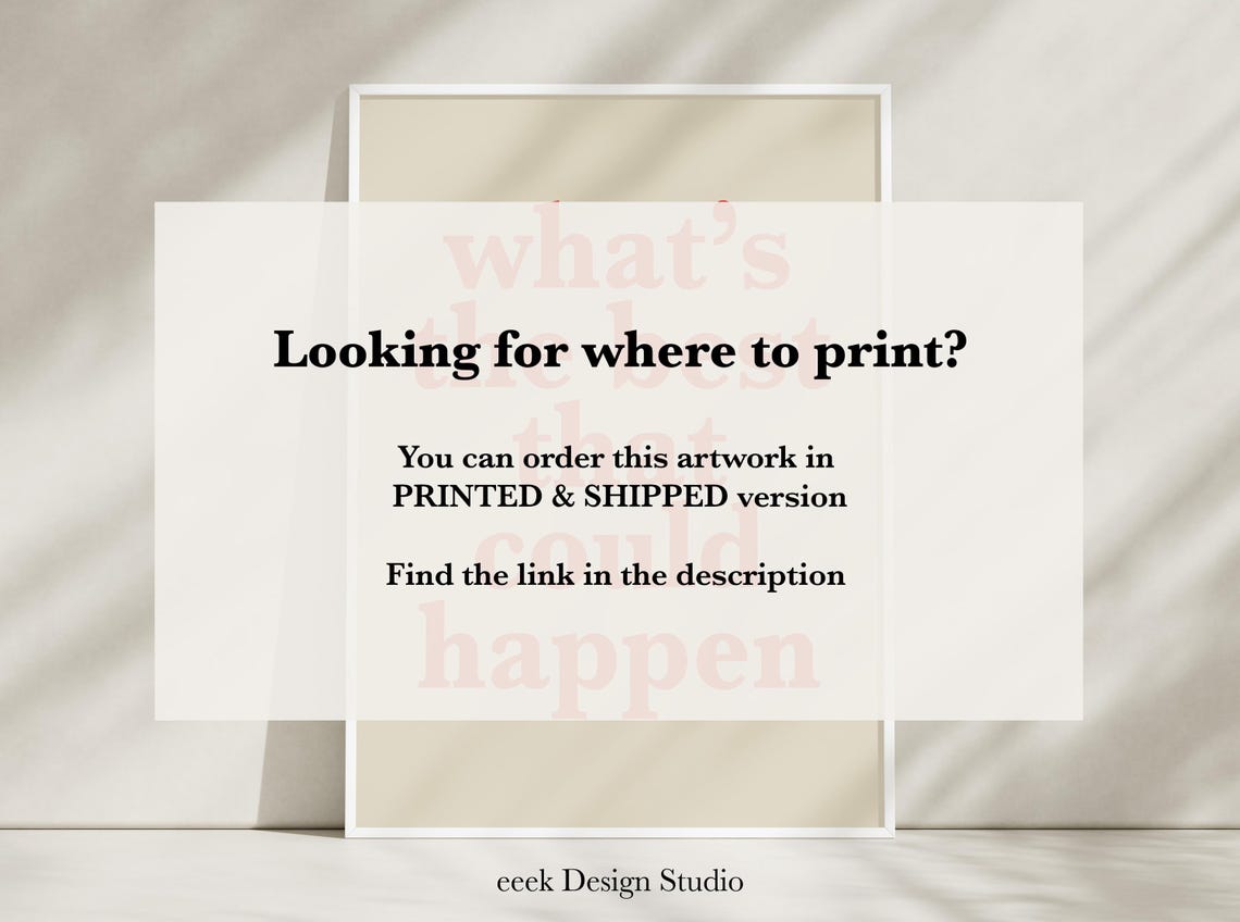 Whats the Best That Could Happen Coral Red Serif Quote Poster - Image 6