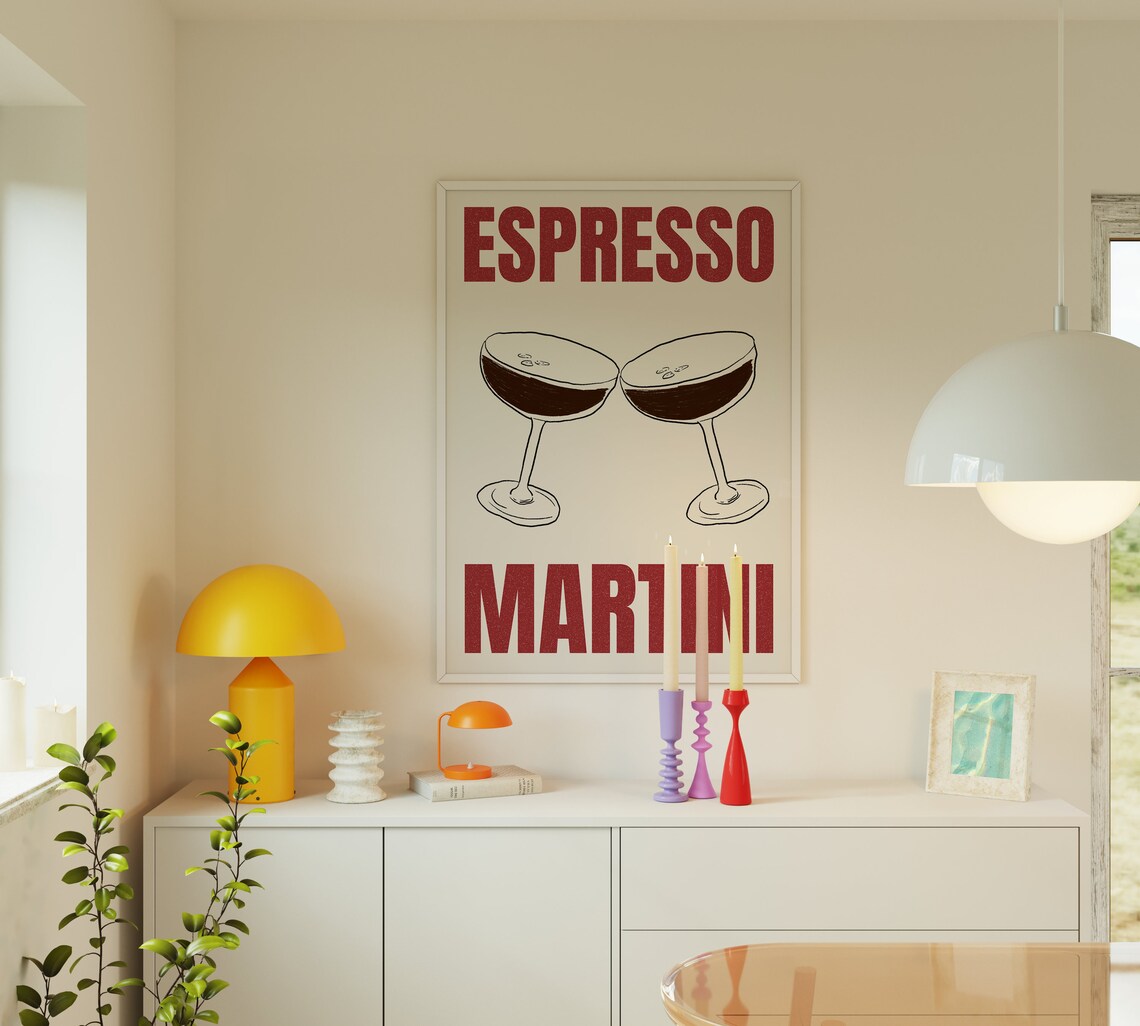 Espresso Martini Cocktail Print, Bar Cart Decor - Image 3