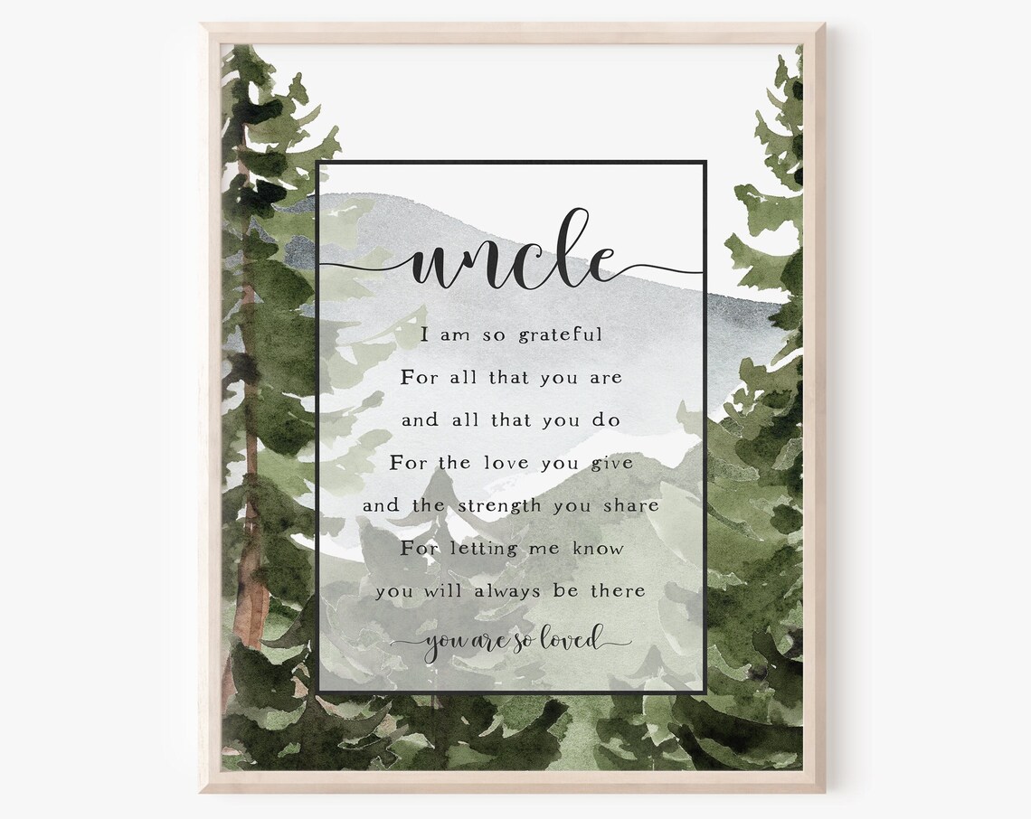 Instant Uncle Quote Art Print, Father's Day Gift