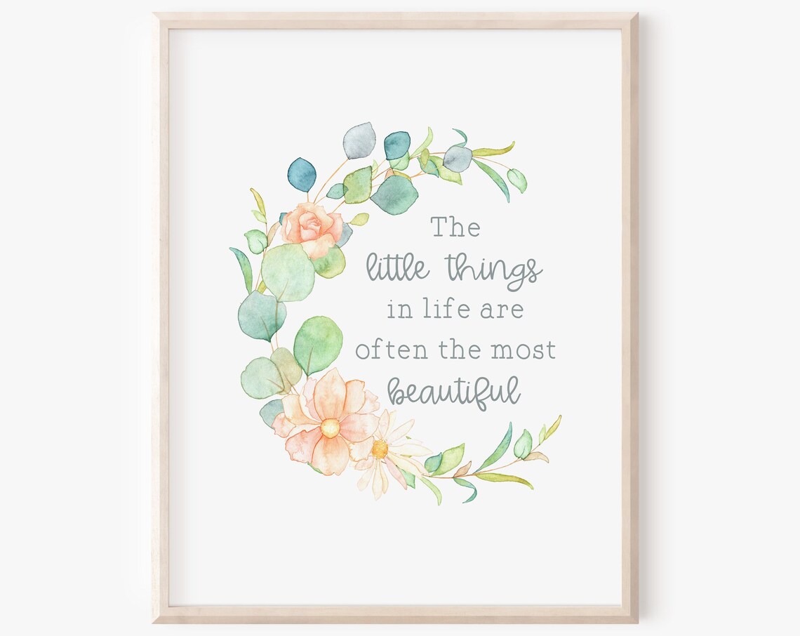 Inspirational Little Things Quote, Boho Wall Decor