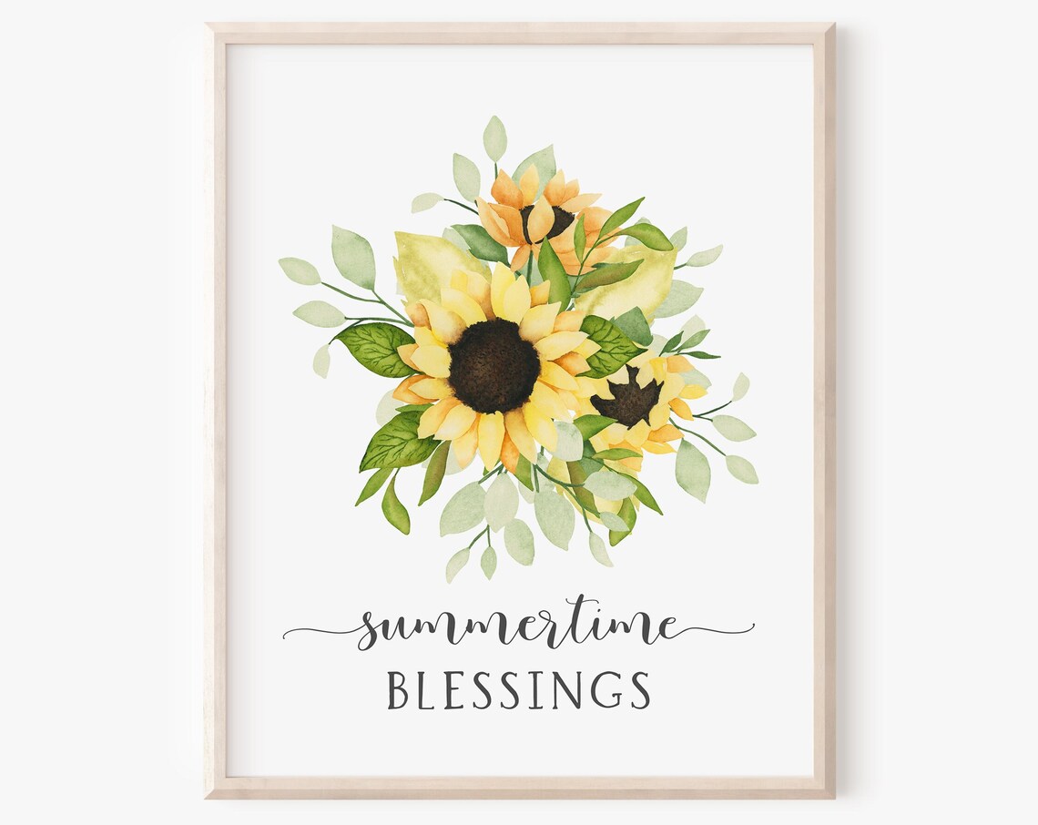 Summertime Blessings Sunflower Wall Art, Farmhouse Decor