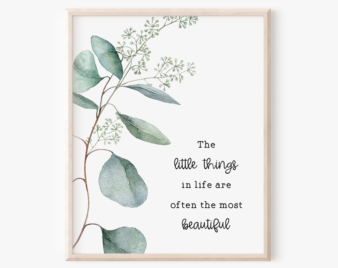 Inspirational Quote With Eucalyptus Art Print