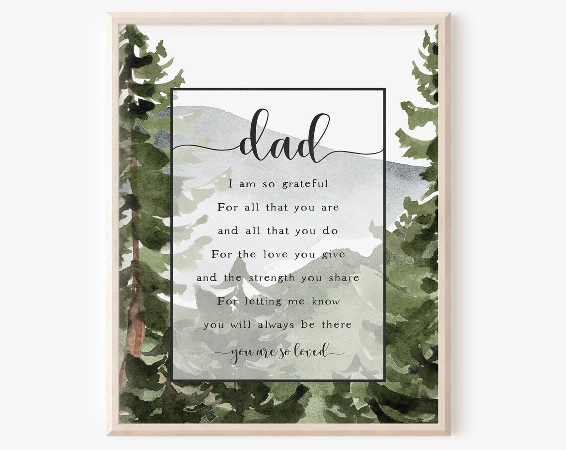 Instant Dad Quote Meaningful Birthday Art Print