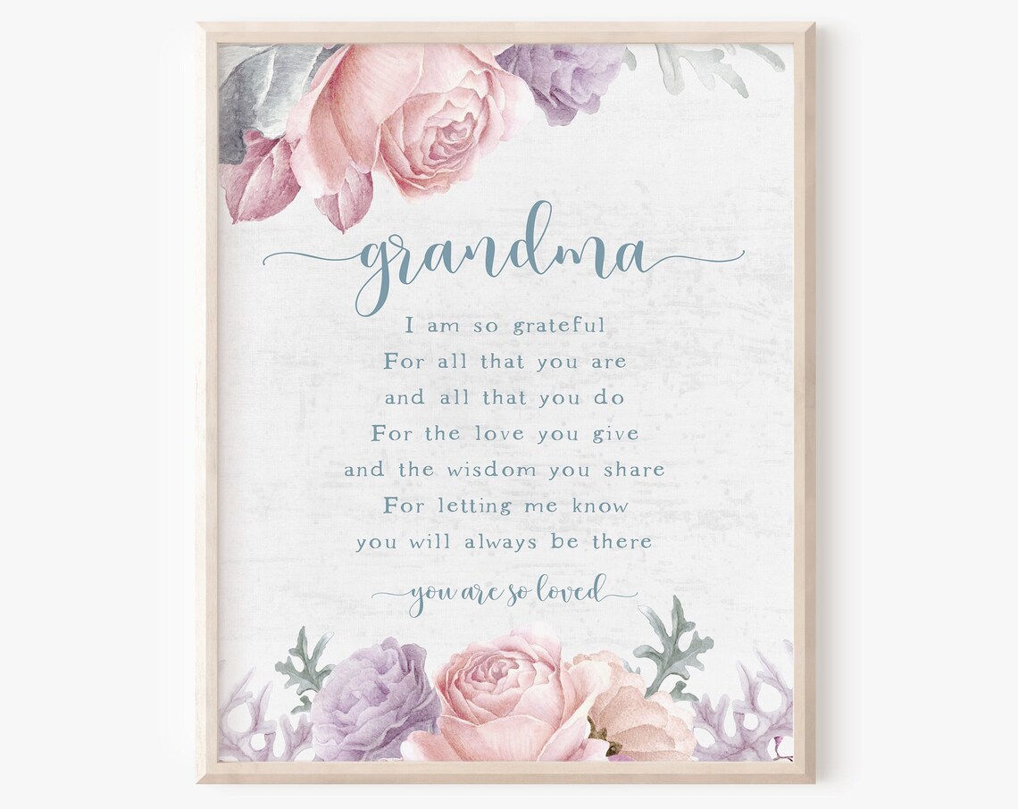 Instant Grandma Poem Quote, Mothers Day Keepsake Print
