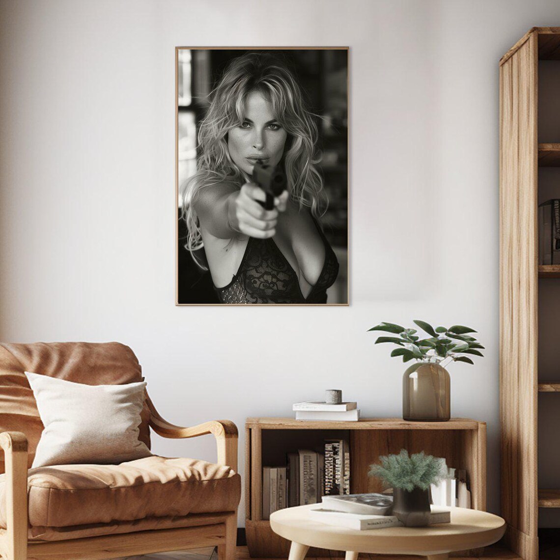 Femme Fatale Black White Action Woman Spy Thriller Photo Poster - Image 2