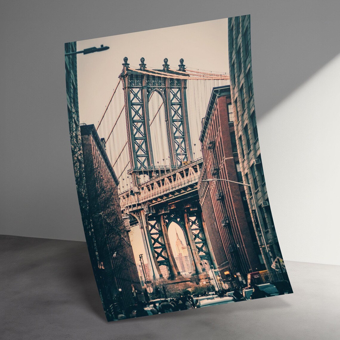 Vintage Manhattan Bridge From DUMBO Brooklyn Street View Photo Poster - Image 3