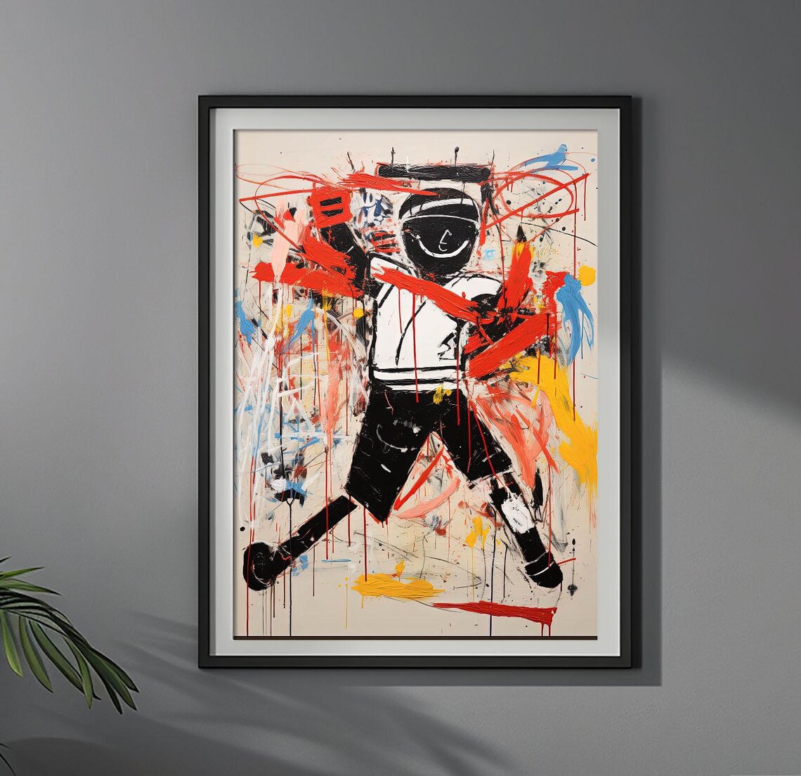 Astronaut In Colorful Chaos Street Art Graffiti Portrait Poster