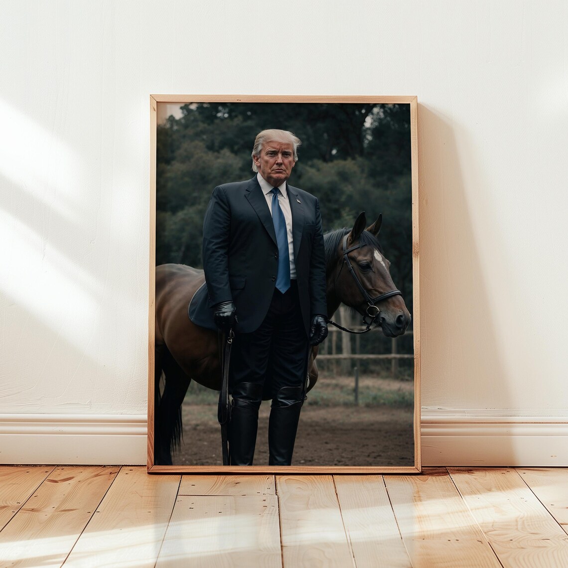 Donald Trump Equestrian Horse Riding Dark Moody Portrait Poster - Image 4