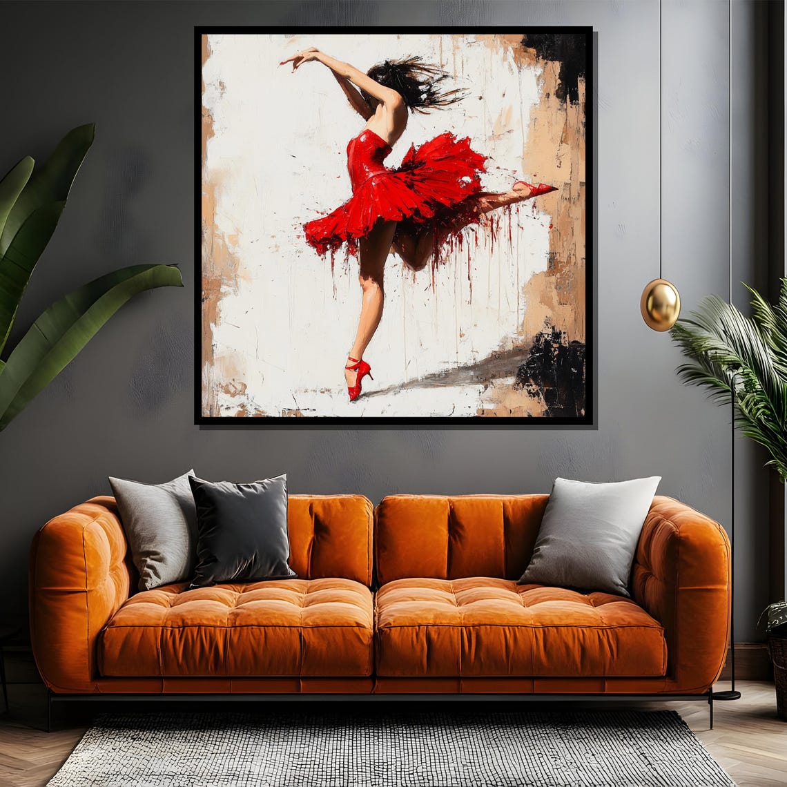 Passionate Red Dress Flamenco Dancer Bold Expressive Art Poster - Image 4