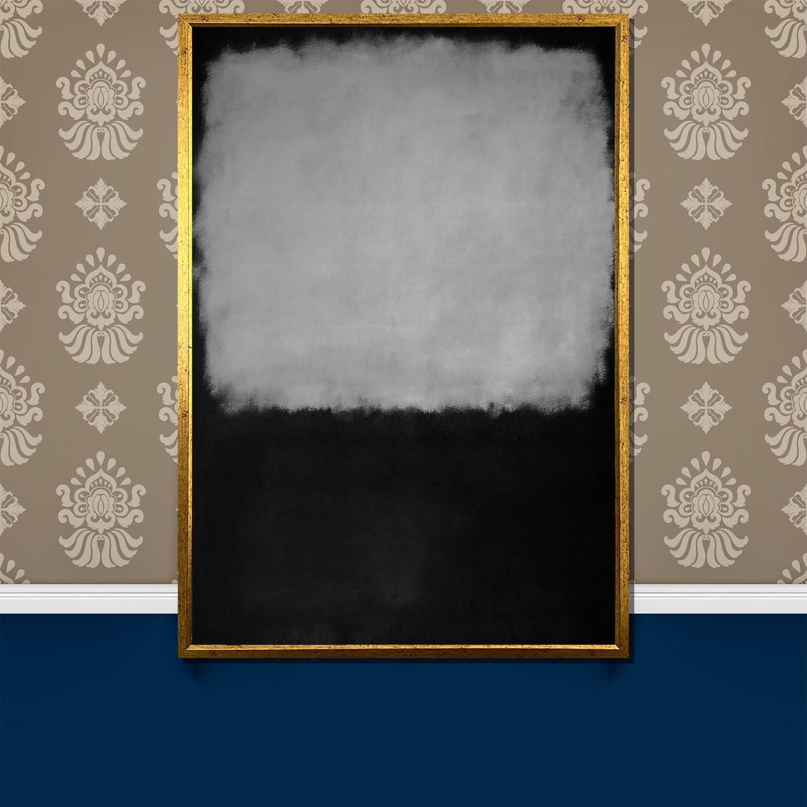 Rothko Style Black And White Minimalist Color Field Abstract Poster