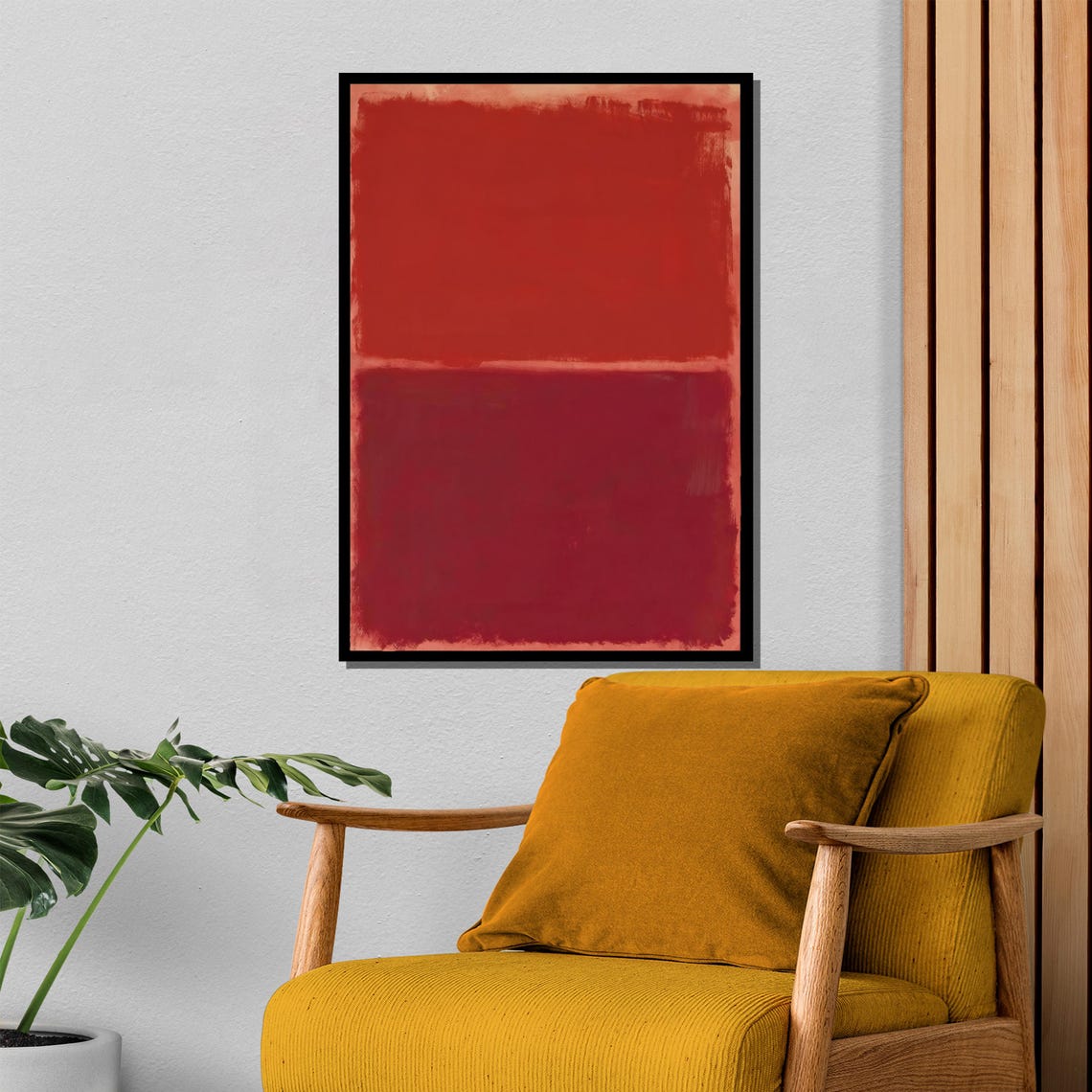 Vibrant Red Mark Rothko Painting Bold Abstract Art Gift For Modern And Elegant Home Decor - Image 4