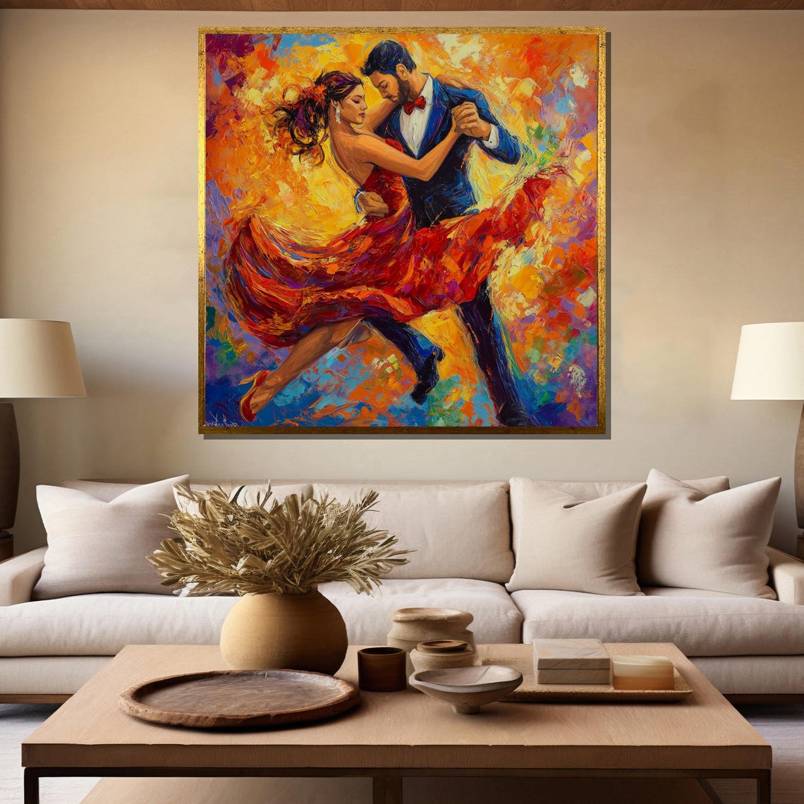 Fiery Passion Dance Painting Bold Wall Art Gift For Tango Lovers And Modern Home Decor Enthusiasts - Image 5
