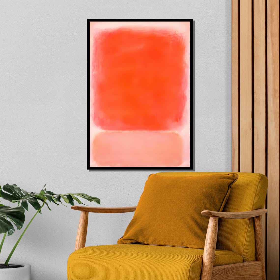 Rothko-Style Red and Soft Pink Color-Field Abstract Art Poster - Image 4