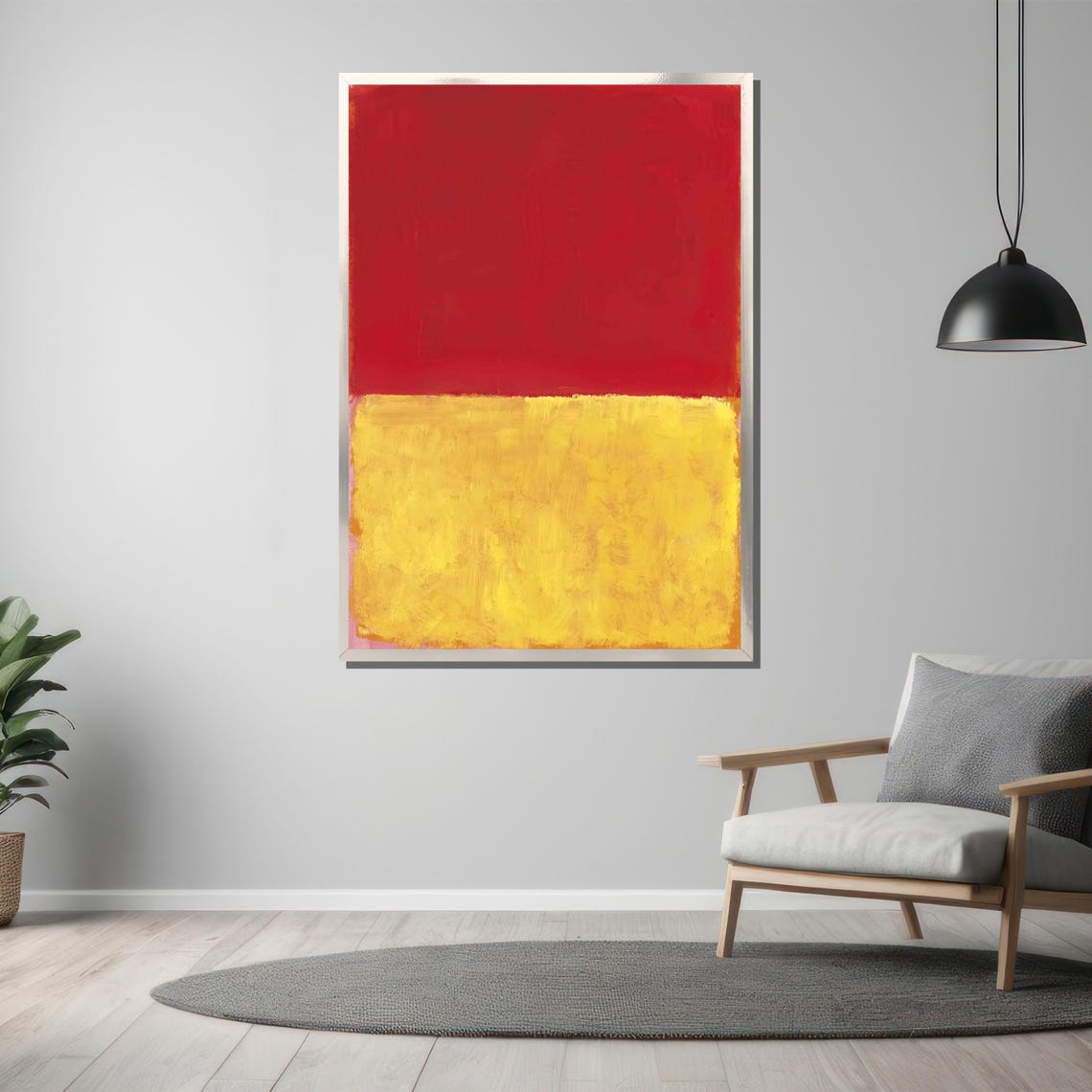 Rothko-Style Bold Red Yellow Two-Tone Color-Field Art Poster - Image 3