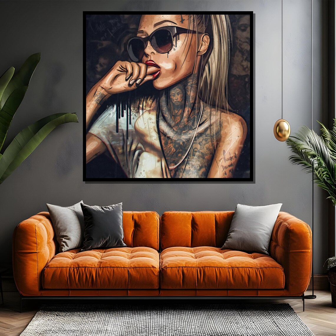 Tattooed Woman Sunglasses Edgy Street Portrait Fashion Poster - Image 4