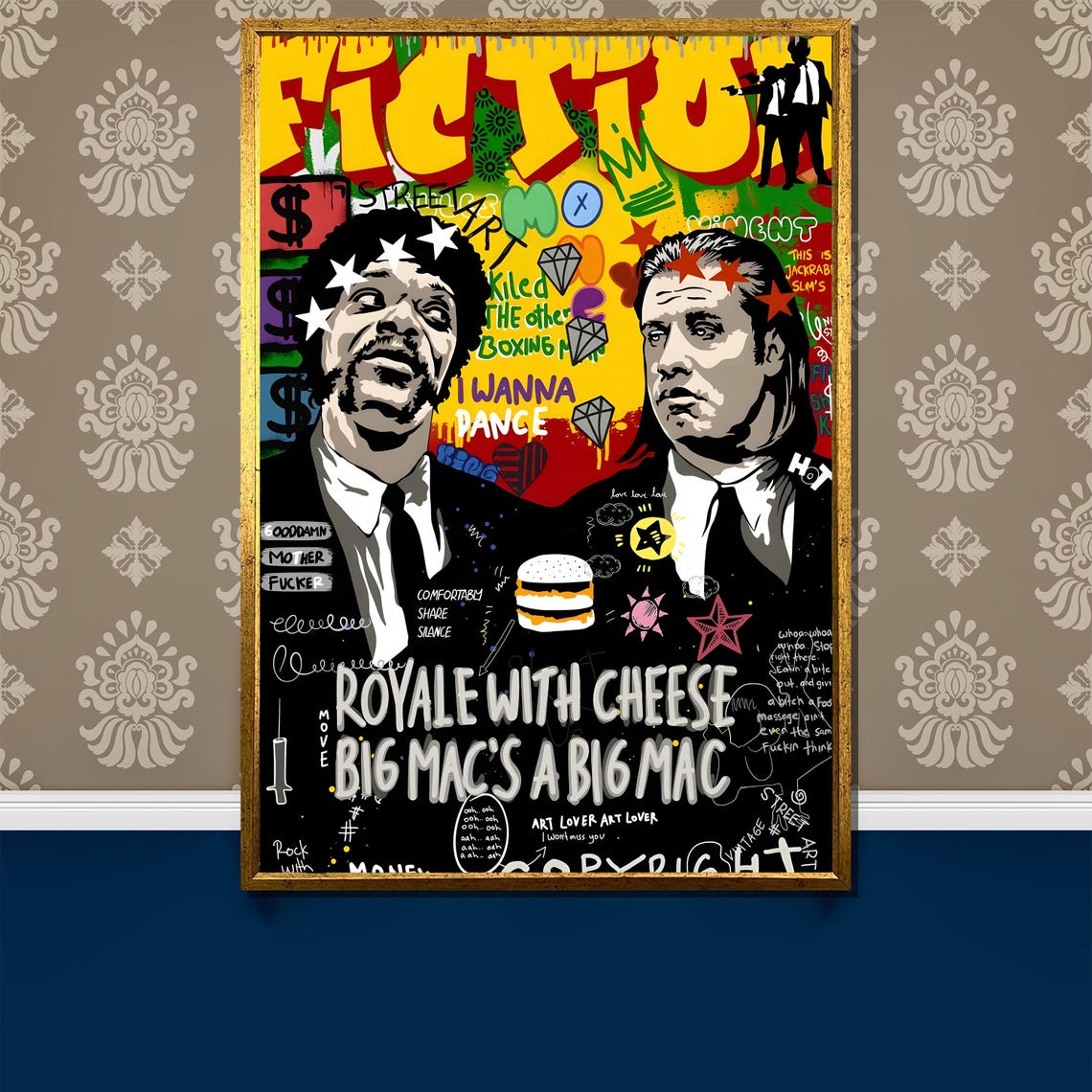 Royale With Cheese Pulp Fiction Pop Art Collage Movie Poster