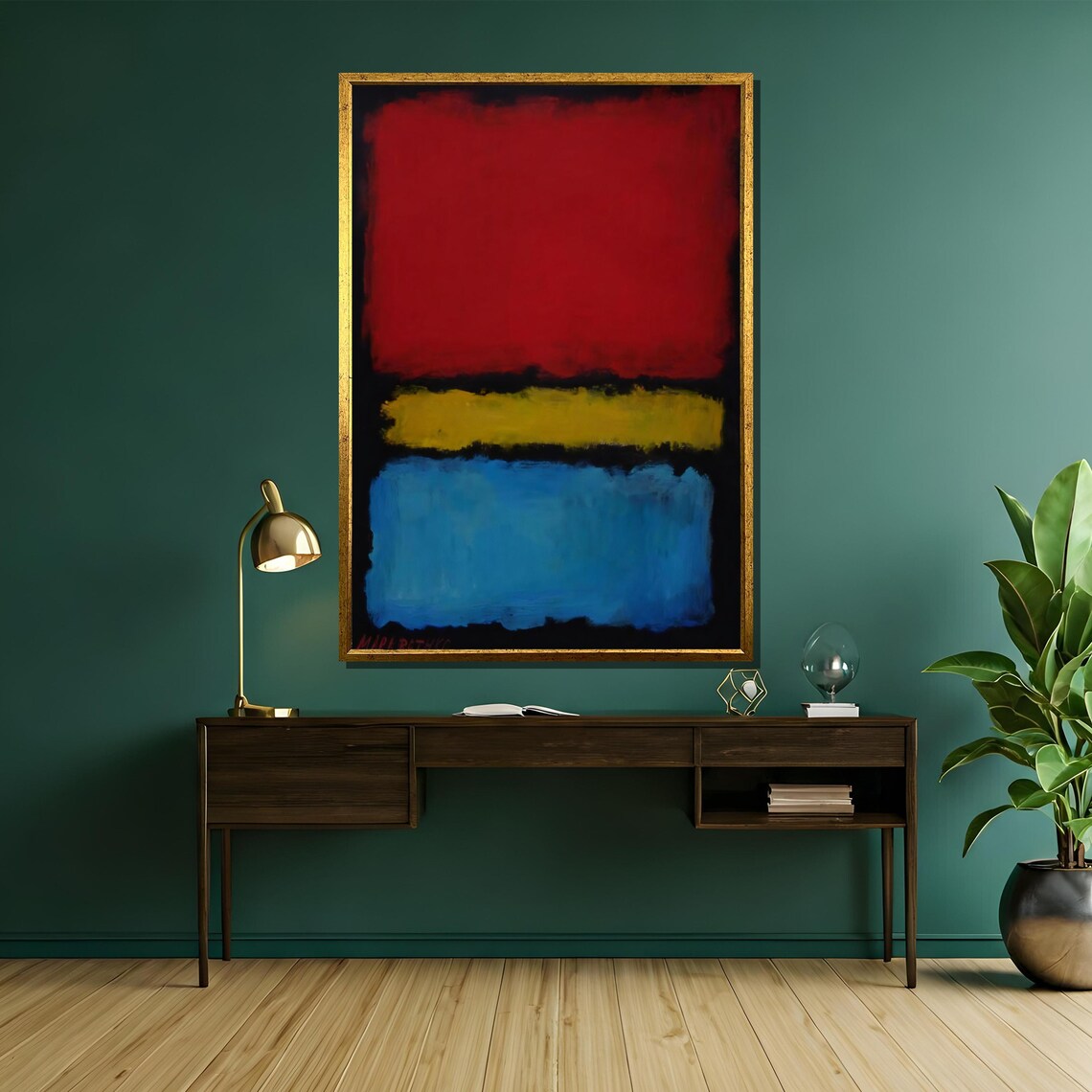 Mark Rothko Red Yellow And Blue Abstract Painting - Image 5