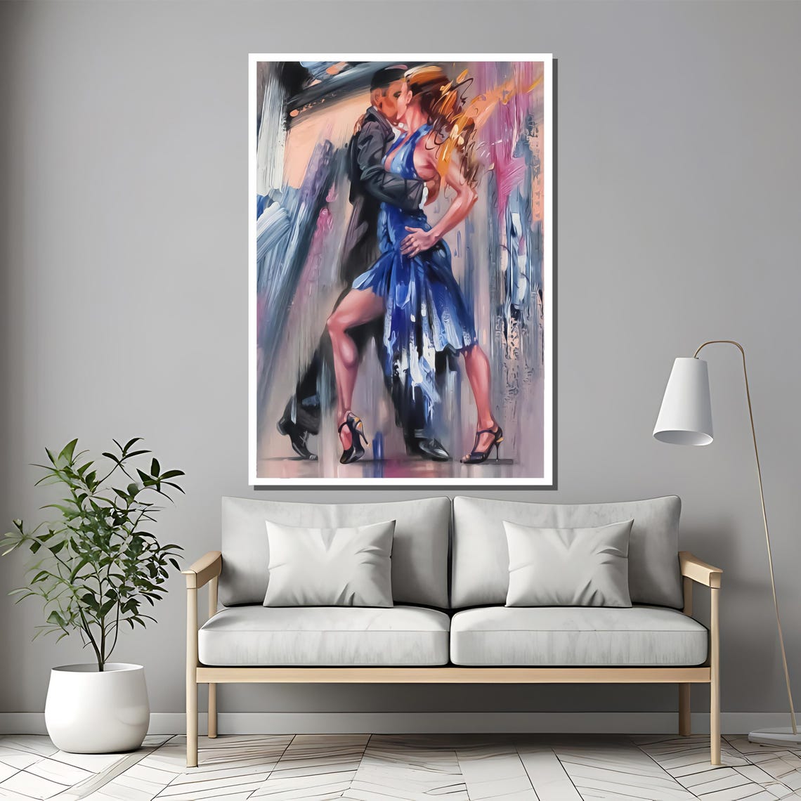 Dynamic Tango Painting Vibrant Dance Wall Art Gift For Passionate Home Decor And Ballroom Enthusiasts - Image 2