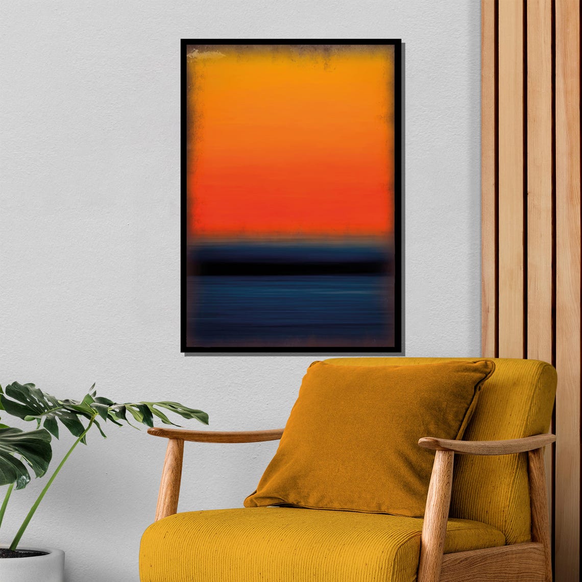 Rothko Style Sunset Horizon Orange And Blue Color Field Poster - Image 4