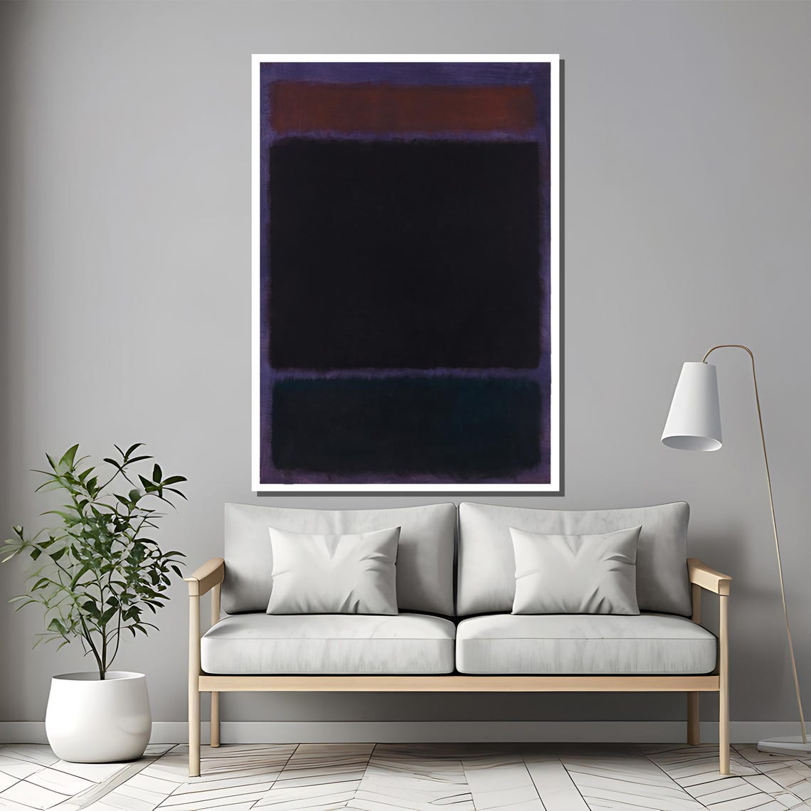 Rothko Style Dark Purple And Black Moody Color Field Art Poster - Image 2