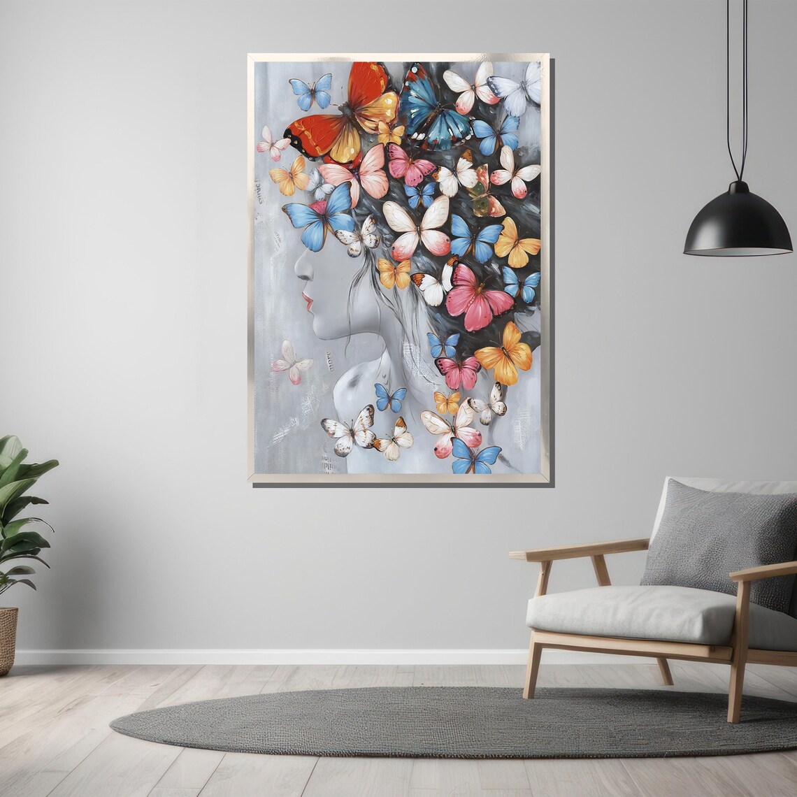 Butterfly Woman Whimsical Art Print, Home Office Decor - Image 3