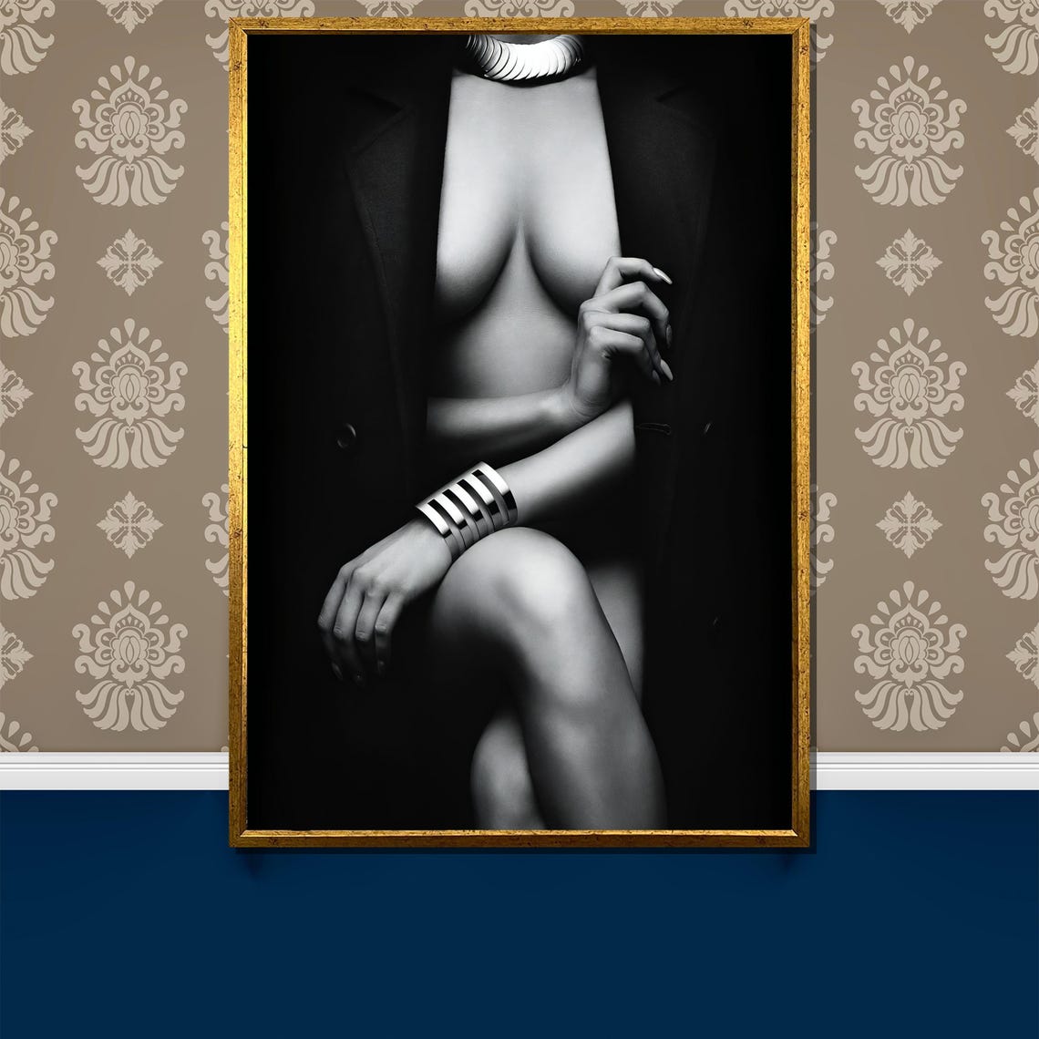 Black And White Sensual Elegance Fashion Editorial Art Poster