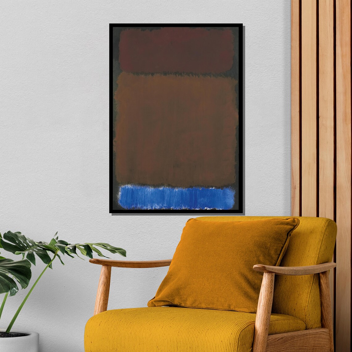 Mark Rothko Deep Brown And Blue Abstract Expressionist - Image 4