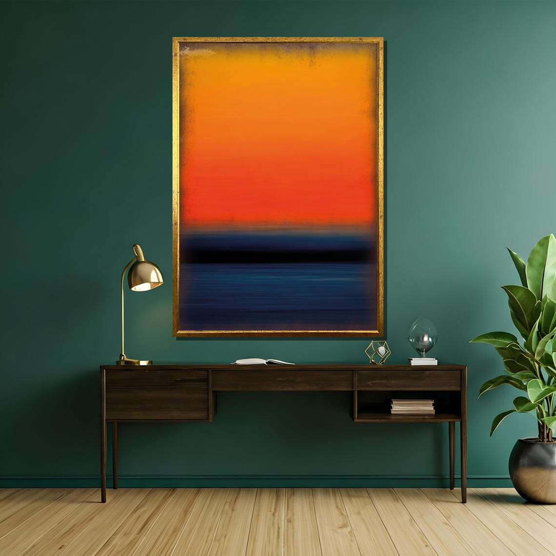 Rothko Style Sunset Horizon Orange And Blue Color Field Poster - Image 5