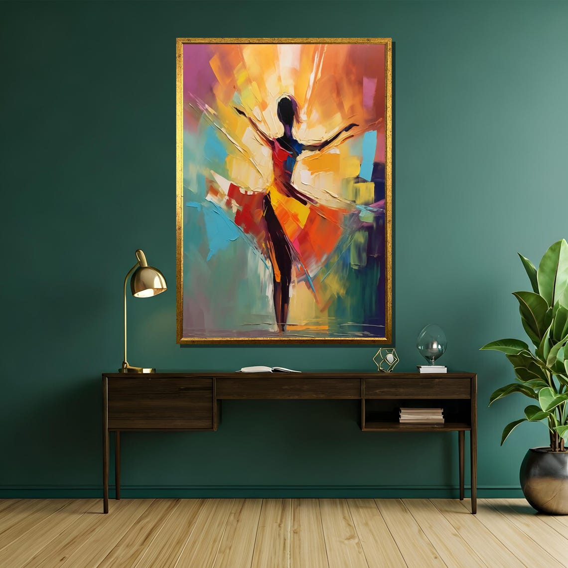 Vibrant Abstract Ballerina Painting Colorful Dance Wall Art Unique Artistic Gift For Modern Home Decor - Image 5