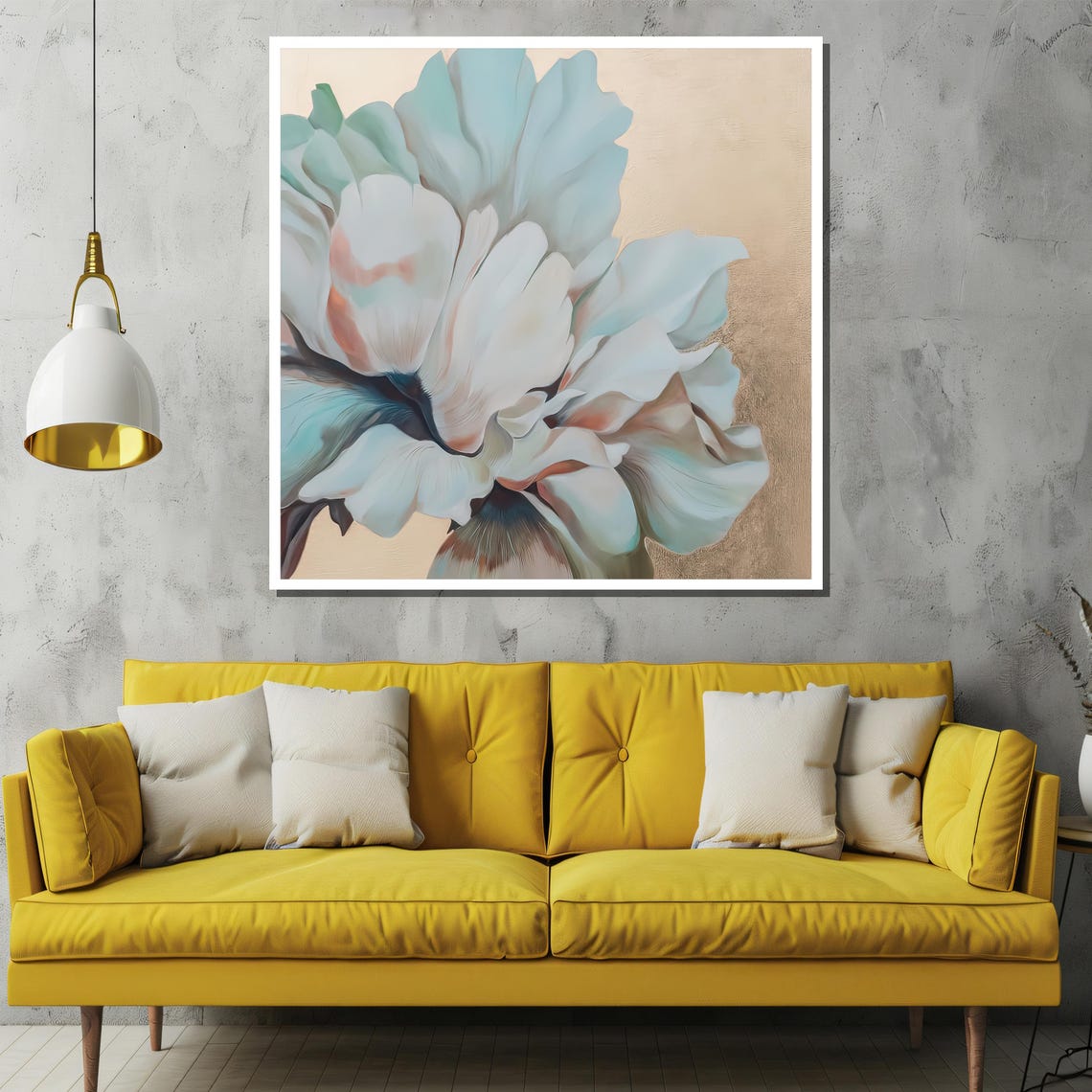 Pastel Blue and Blush Bloom Close Up in a Dreamy Floral Poster - Image 2