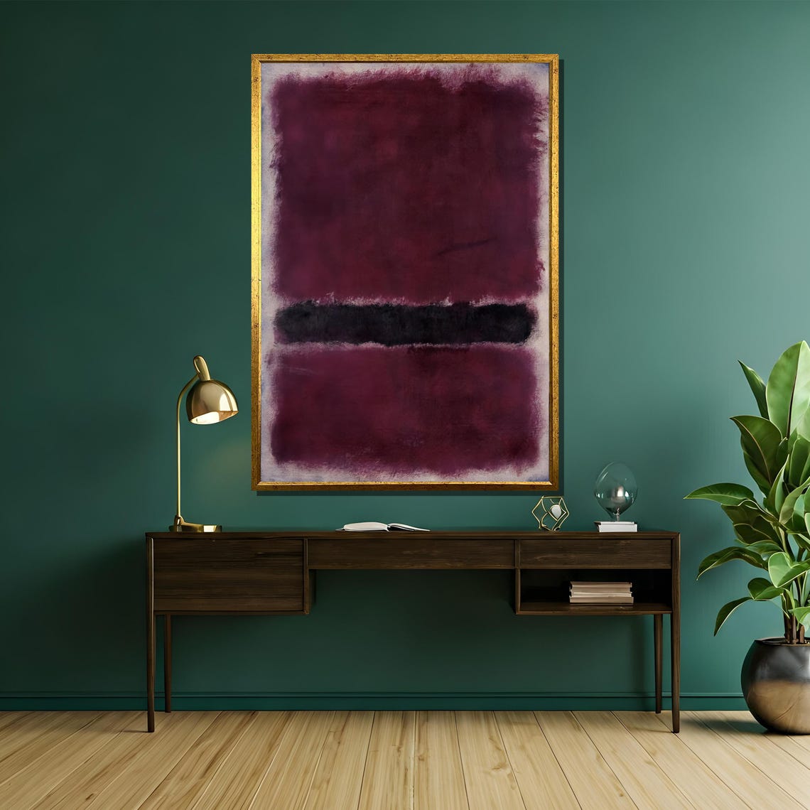 Rothko Style Magenta And Black Vibrant Color Field Abstract Poster - Image 5