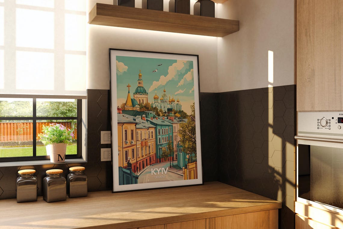 Kyiv Art Print Ukraine Kyiv Travel Poster Ukraine Travel Poster Ukraine Cityscape Wall Art Unique City Art Decor - Image 2