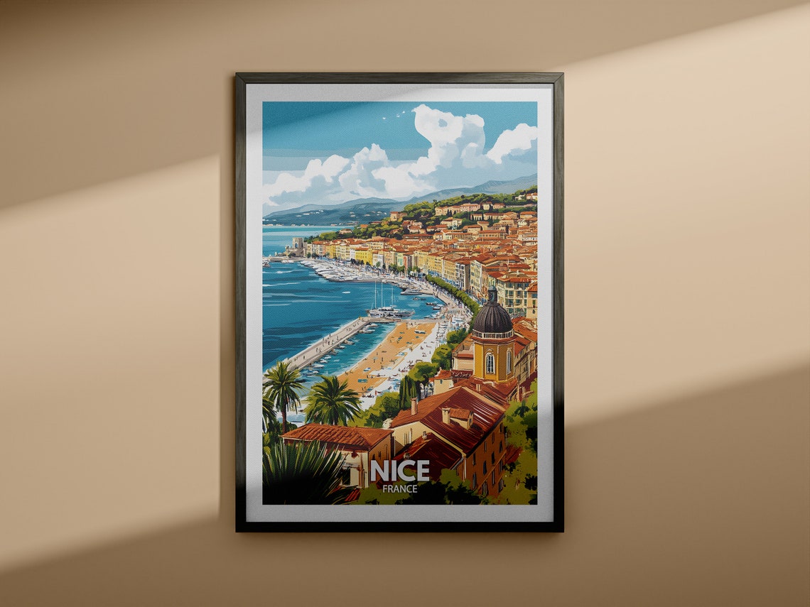 Nice Travel Print France Nice Travel Poster France Travel Poster France Cityscape Wall Art Unique City Art Decor - Image 3