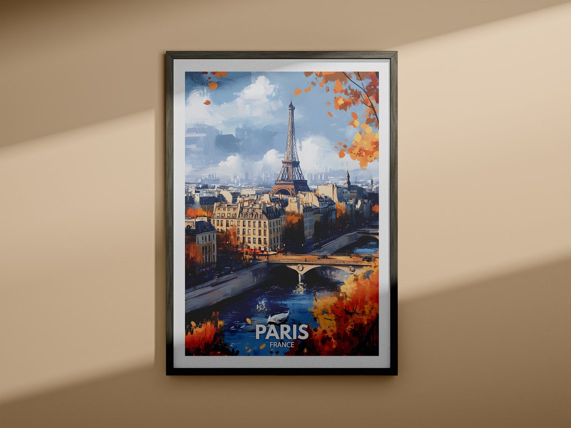 Paris Travel Print France Paris Travel Poster France Travel Poster France Cityscape Wall Art Unique City Art Decor - Image 3