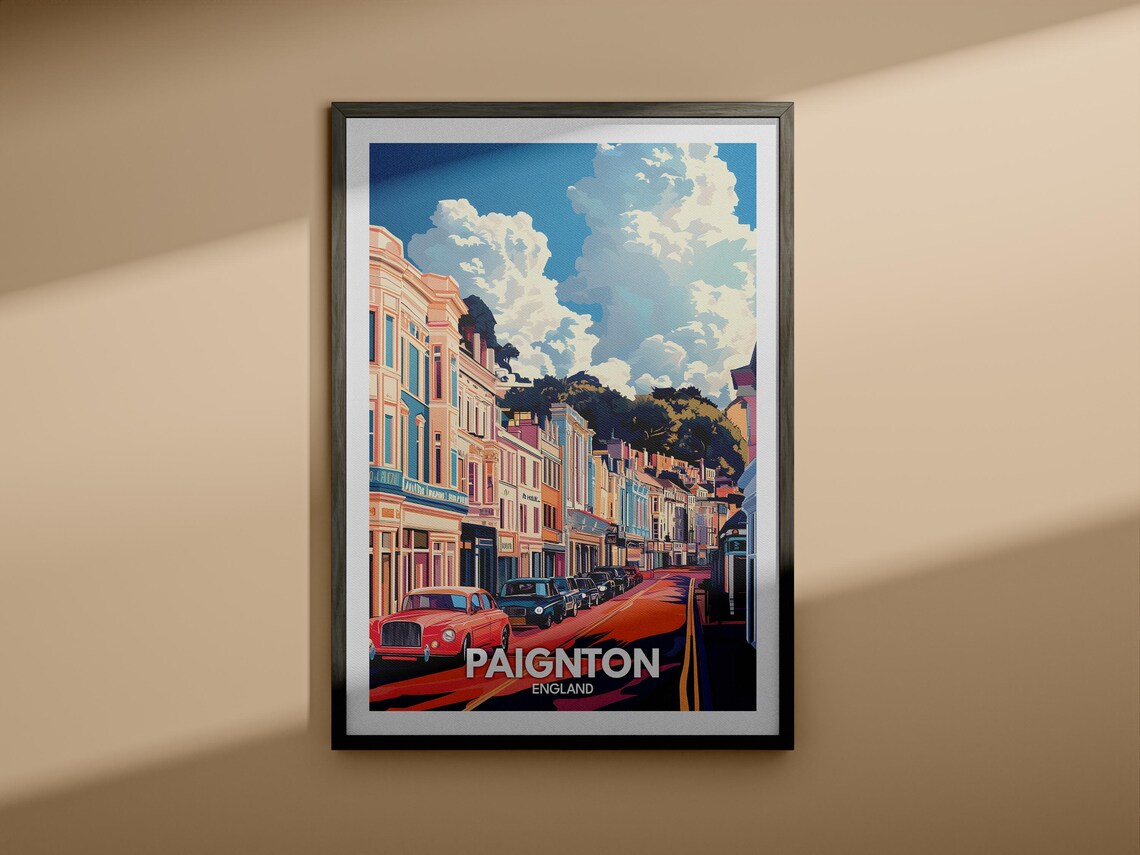 Paignton Travel Print England Paignton Travel Poster England Travel Poster United Kingdom Wall Art British Art Decor - Image 3