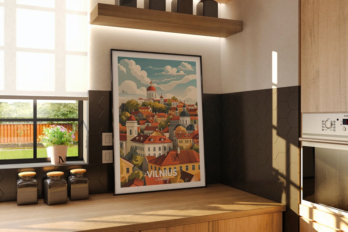 Vilnius Travel Poster, Lithuania Cityscape - Image 2